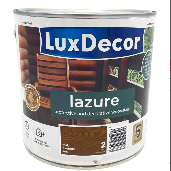 ხის ლაზური ფერადი LuxDecor ტიკი 2,2 ლ
