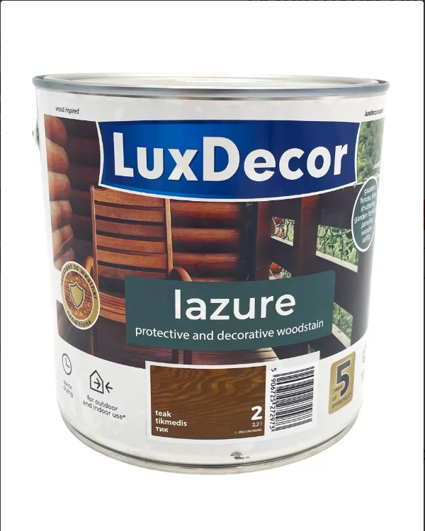 ხის ლაზური ფერადი LuxDecor ტიკი 2,2 ლ ხის ლაზური ფერადი LuxDecor ტიკი 2,2 ლ