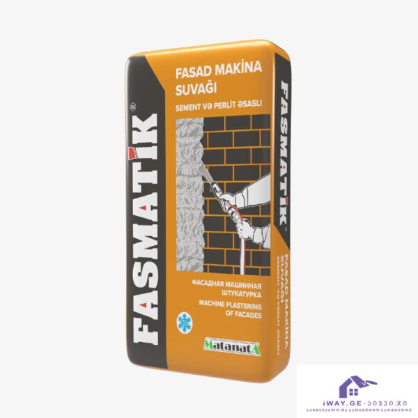 FASMATİK ფასადის ბათქაში ცემენტით და პერლიტით აპარატით სამუშაო 40 კგ