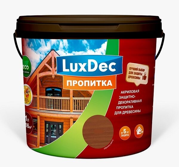ხის გამჟღენთი ფერადი ანტისეფტიკი LuxDecor ტიკი 1 კგ
