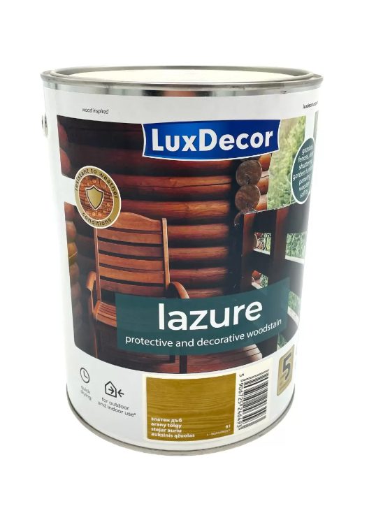ოქრო სმუხა ხის ლაზური ფერადი LuxDecor 2.2ლ ოქრო სმუხა ხის ლაზური ფერადი LuxDecor 2.2ლ