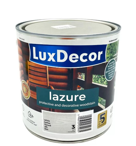 თეთრი ხის ლაზური ფერადი LuxDecor 0.75 ლ