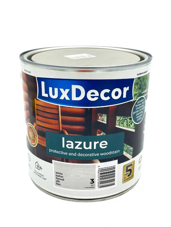 თეთრი ხის ლაზური ფერადი LuxDecor 0.75 ლ თეთრი ხის ლაზური ფერადი LuxDecor 0.75 ლ