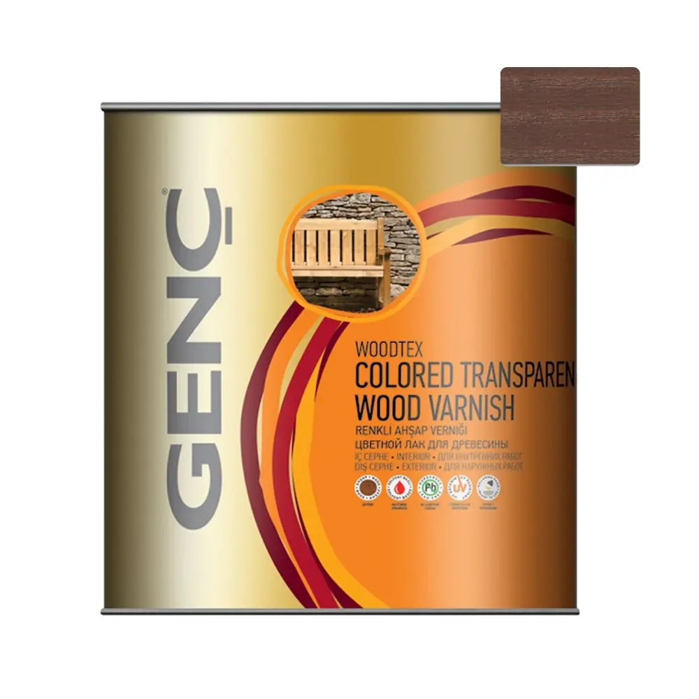 ceviz-2.5 GENC ხის დამცავი ფერადი ლაქი 2.5 ლტ-8500 (კაკალი) - Image 1