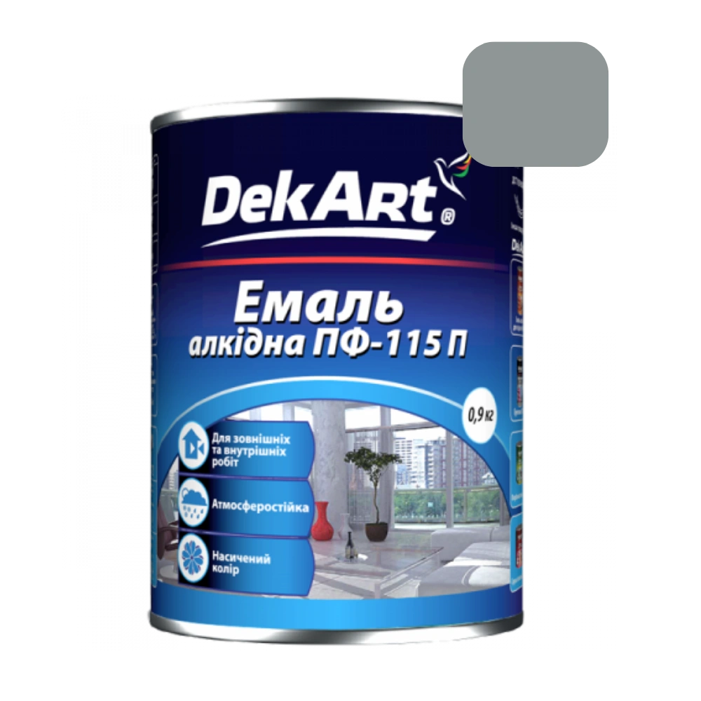 Dekartlight-grey ემალის საღებავი ПФ-115П „DekArt“, ღია ნაცრისფერი, 2.60 კგ. - Image 1