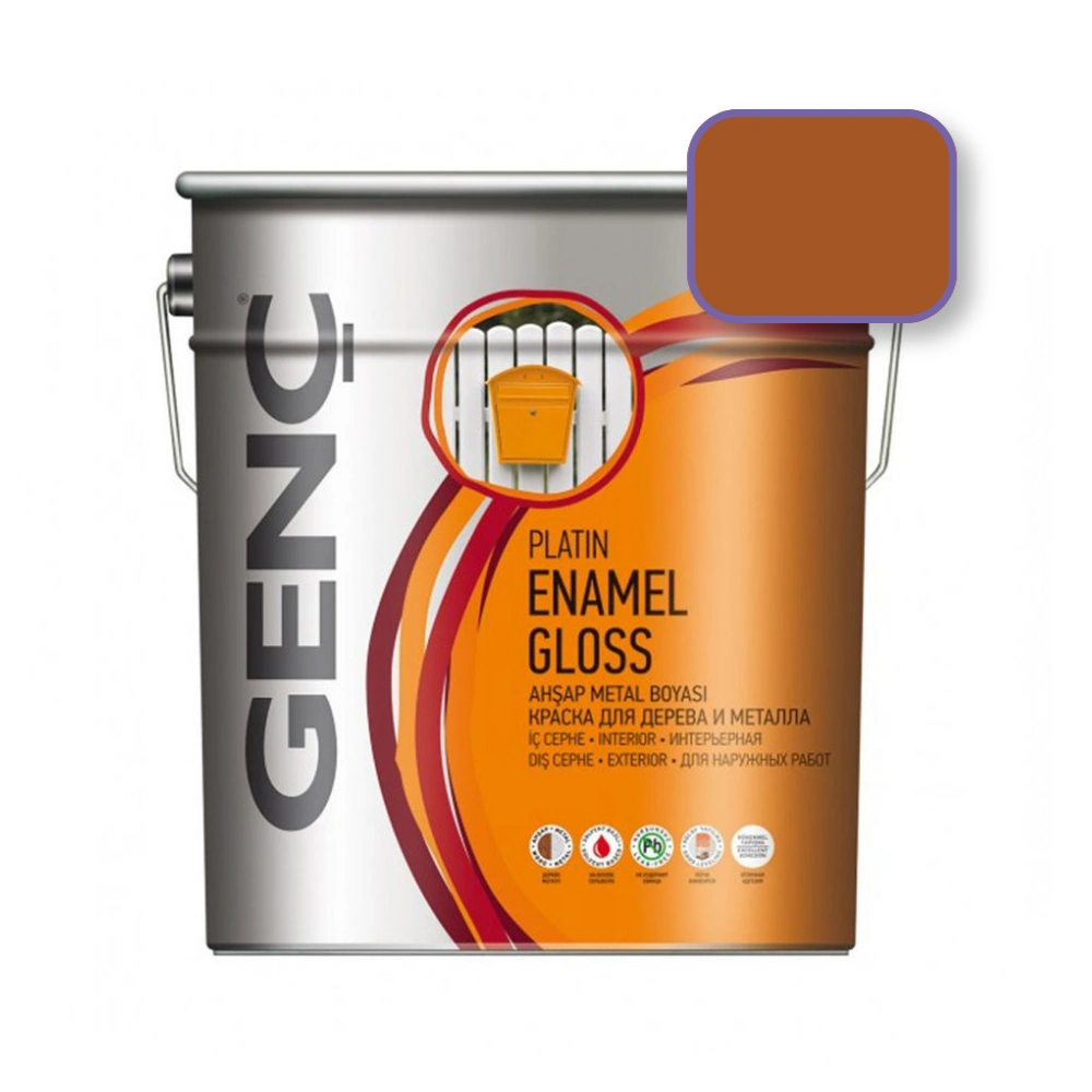 Genc-Enamel-gloss-2.5-2149 საღებავი ხისა და მეტალისთვის 2.5 ლტ "SILVER"-2149(ოქსიდური ყვითელი) - Image 1