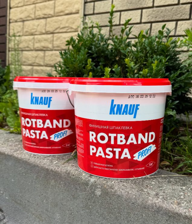მზა თხევადი ფითხი ვინილის შემკვრელზე - Rotband Pasta Profi 18 kg მზა თხევადი ფითხი ვინილის შემკვრელზე - Rotband Pasta Profi 18 kg