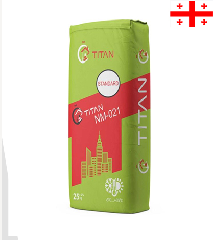სტანდარტული წებოცემენტი 25 კგ TITAN ტიტანი შიდა მოხმარების С2TE სტანდარტის