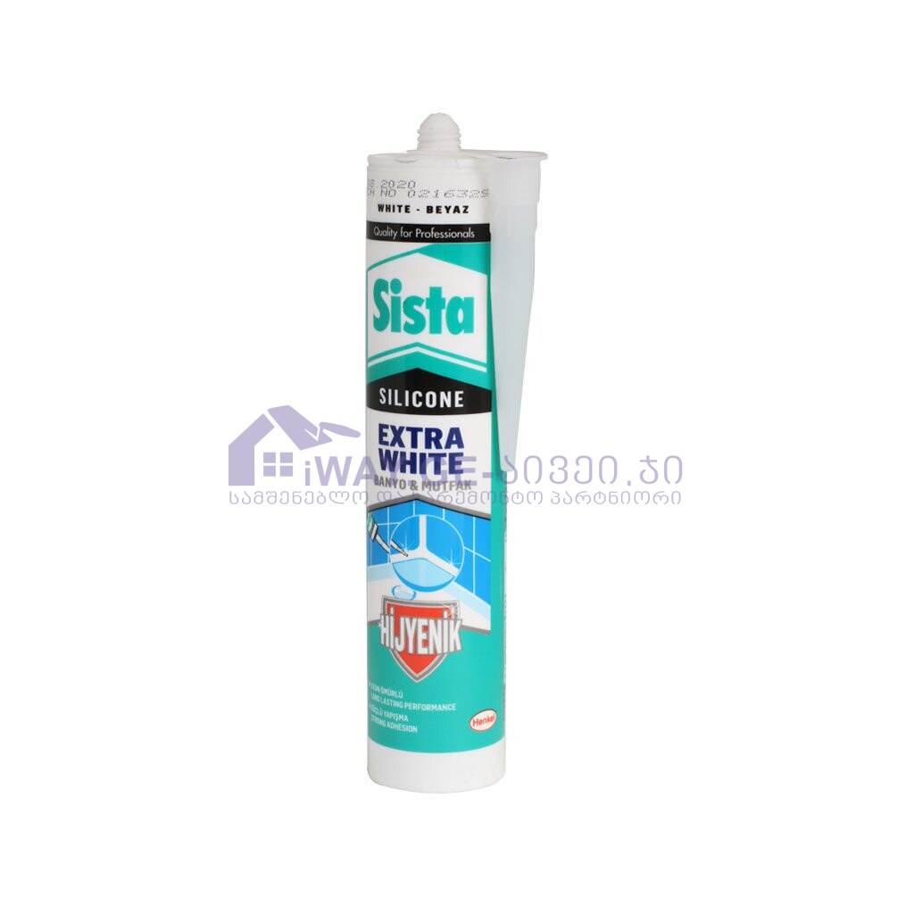 0027592_abazanis-tetri-silikoni-280-ml-sista სილიკონი"Sista"აბაზანის EXTRA WHITE 280მლ (თეთრი) - Image 1