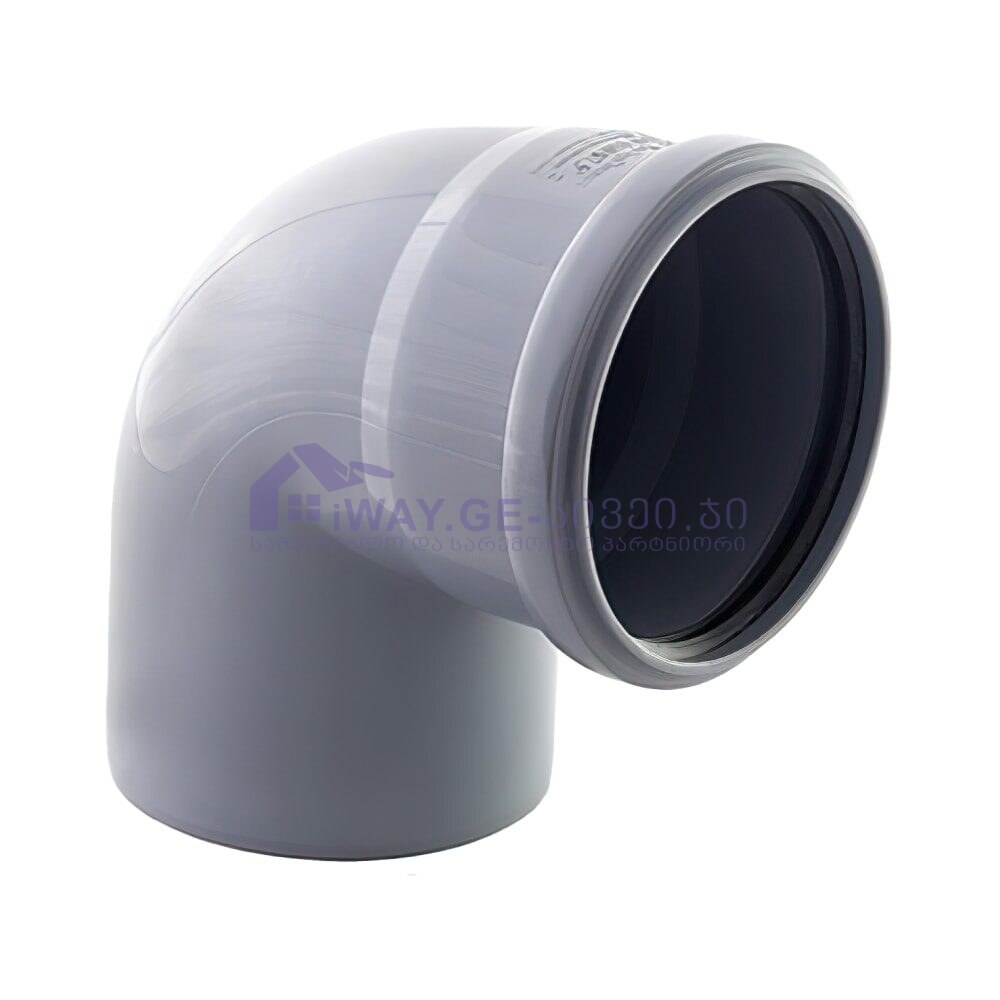 მუხლი 110მმ 90 GF PVC მუხლი 110მმ 90* +GF+ (PVC)