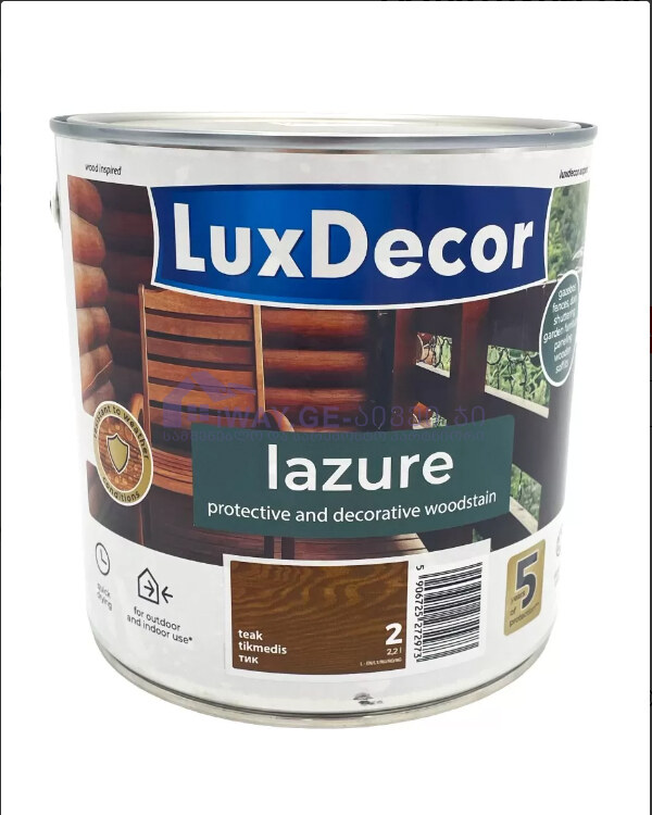 ხის ლაზური ფერადი LuxDecor ტიკი 2,2 ლ ხის ლაზური ფერადი LuxDecor ტიკი 2,2 ლ