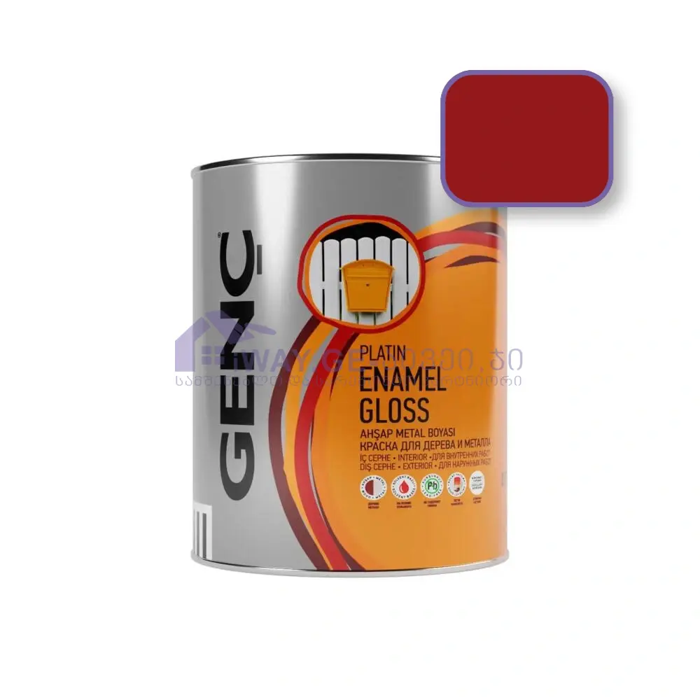 Genc-Enamel-gloss-075-3911 საღებავი ხისა და მეტალისთვის 0.75 ლტ "SILVER" -3911 (ალუბლისფერი) - Image 1