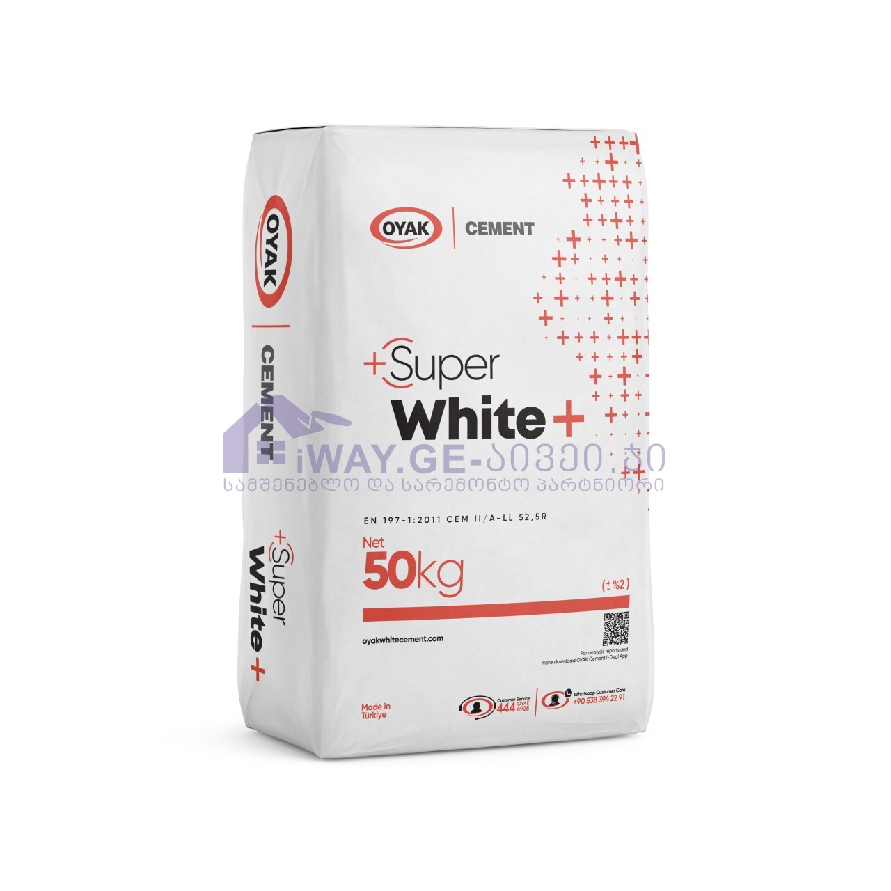OYAK SUPER WHITE 50კგ თეთრი დეკორატიული ცემენტი OYAK SUPER WHITE 50კგ თეთრი დეკორატიული ცემენტი
