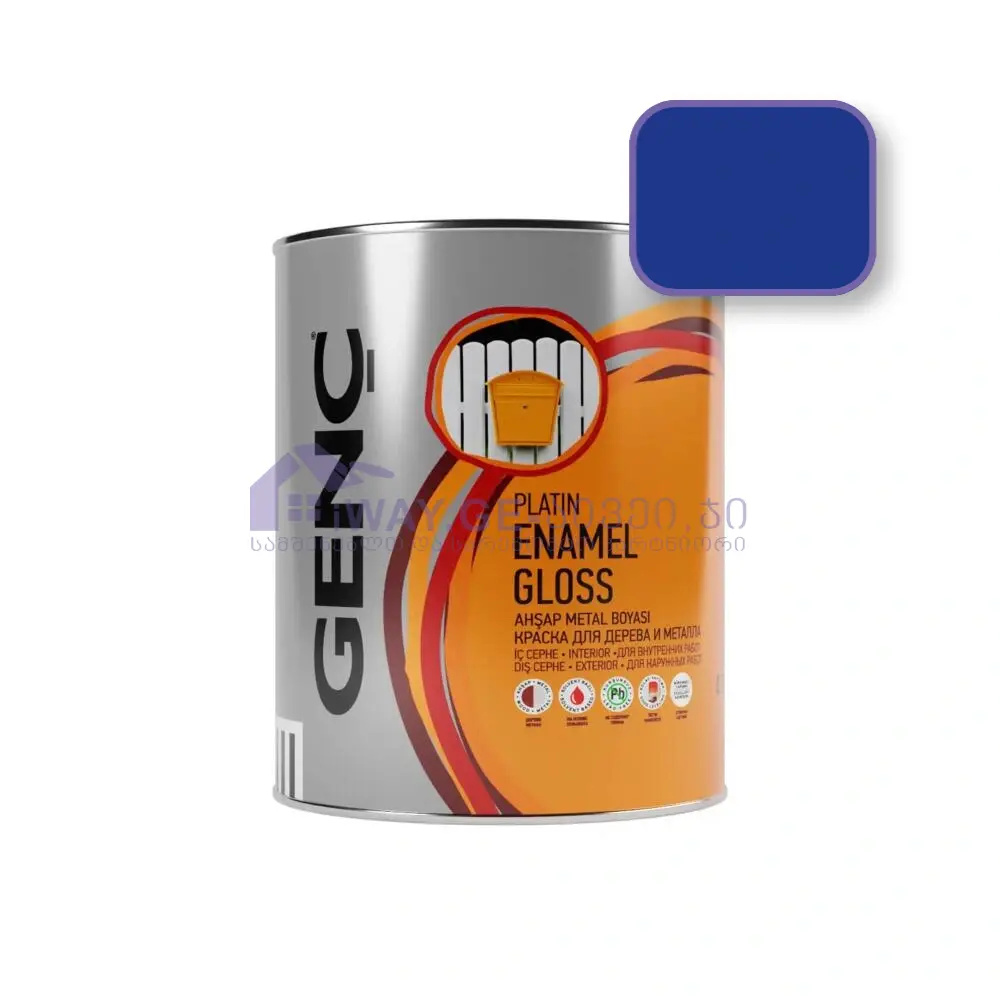 Genc-Enamel-gloss-075-5167 საღებავი ხისა და მეტალისთვის 0.75 ლტ "SILVER"-5167(ლურჯი) - Image 1