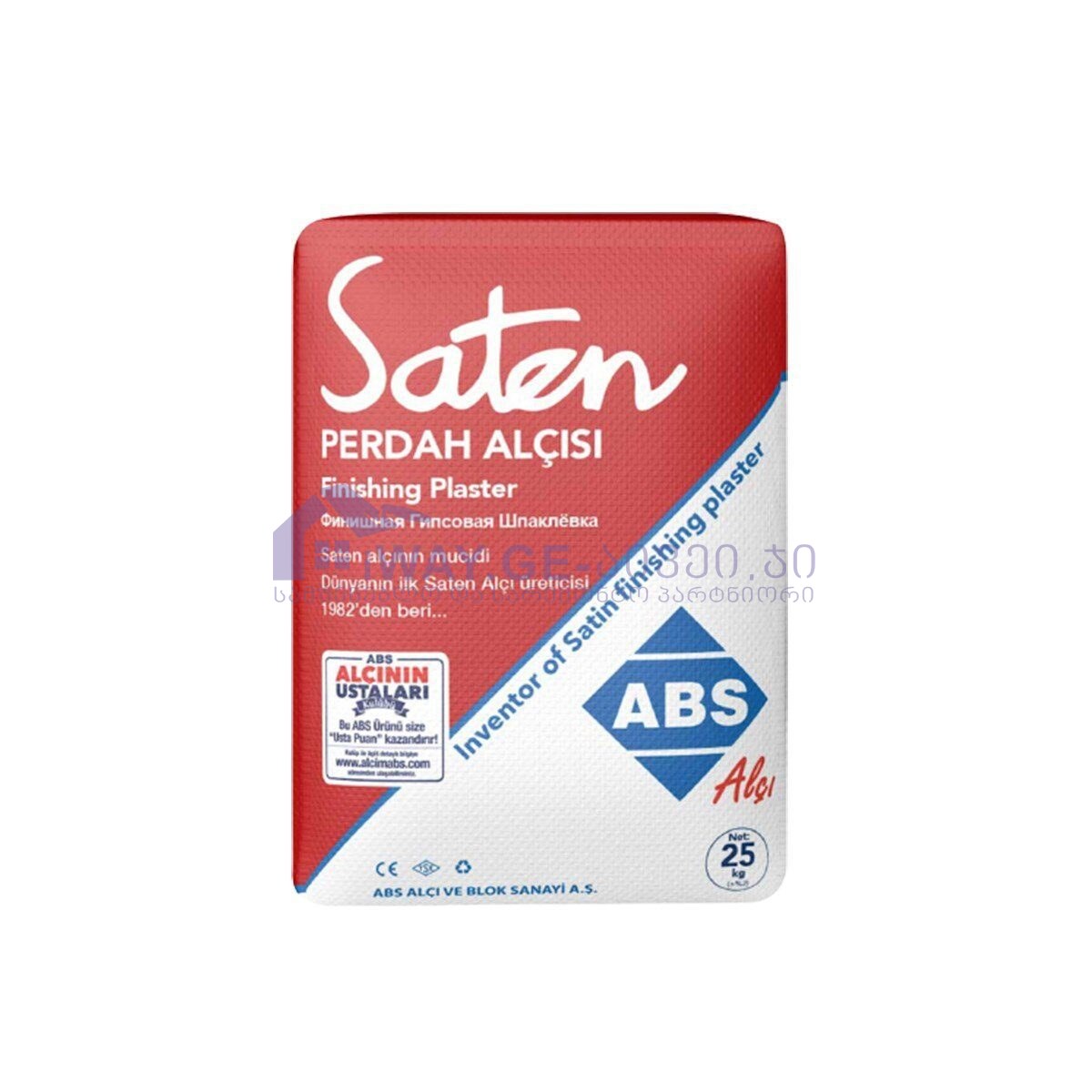 სამღებრო ბათქაში ABS SATEN 25 კგ სამღებრო ბათქაში ABS SATEN 25 კგ