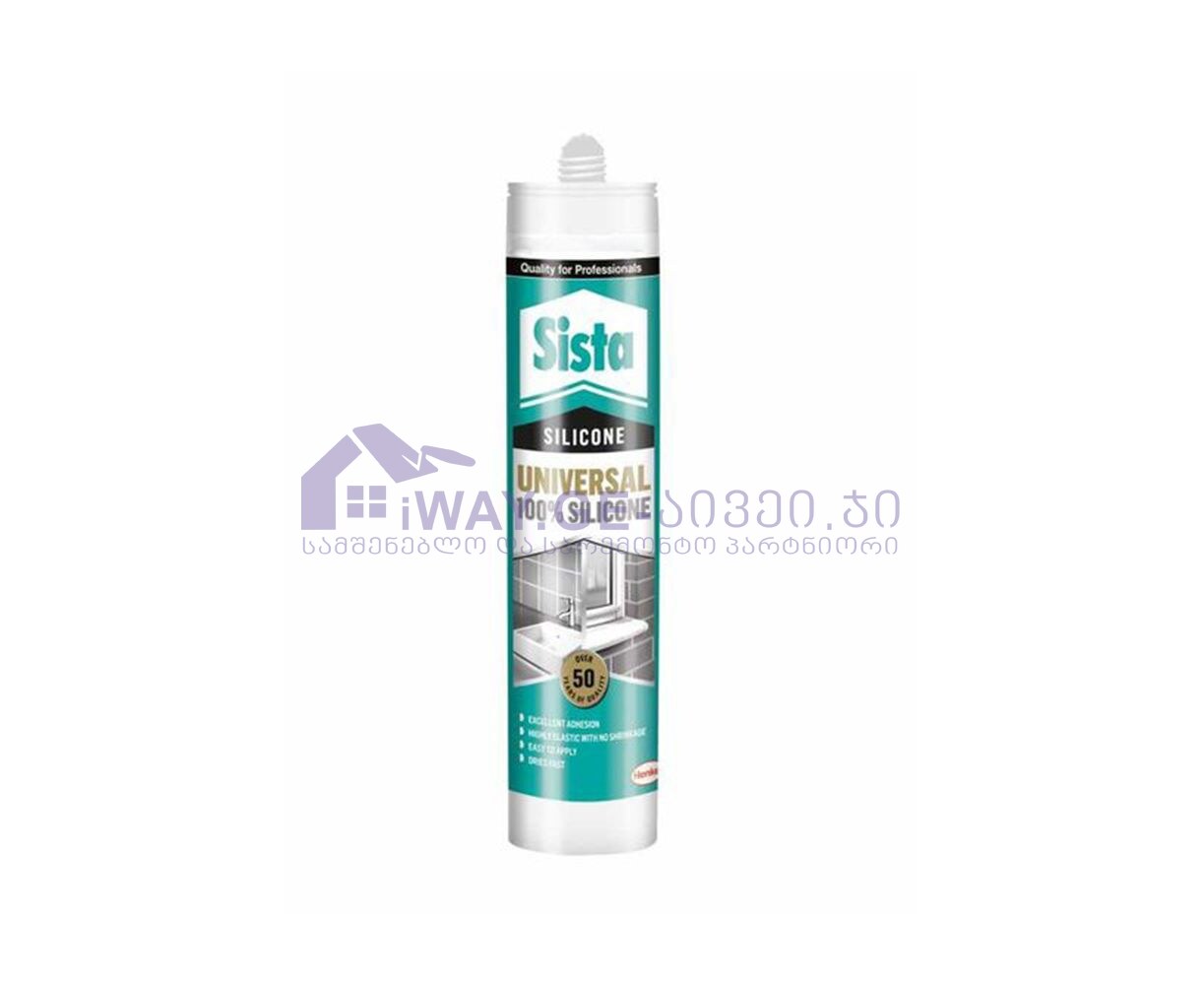 BM-00069487 შავი ჰერმეტიკი Sista უნივერსალი სილიკონი 310 მლ - Image 1