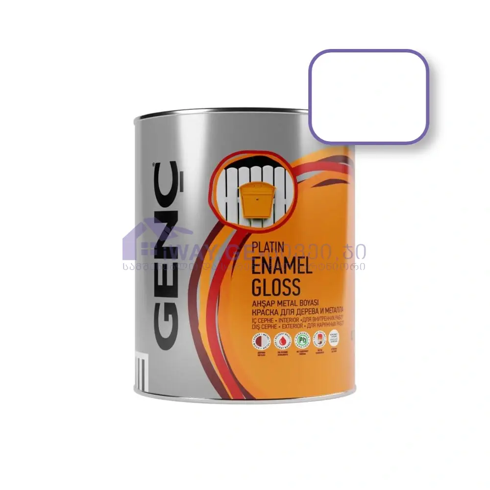 Genc-Enamel-gloss-075-1000 საღებავი ხისა და მეტალისთვის 0.75 ლტ "SILVER"-1000 (თეთრი) - Image 1