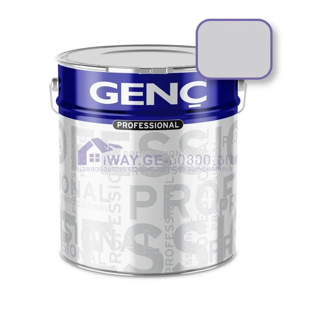 Genc-Enamel-gloss-15-7100 საღებავი ხისა და მეტალისთვის 15 ლტ "SILVER"-7100 (ნაცრისფერი) - Image 1